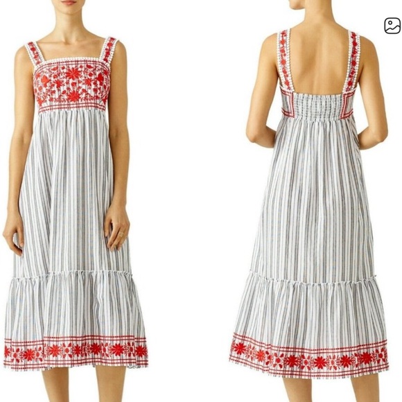 Kate Spade Stripe Embroidered Maxi Dress - Picture 5 of 10
